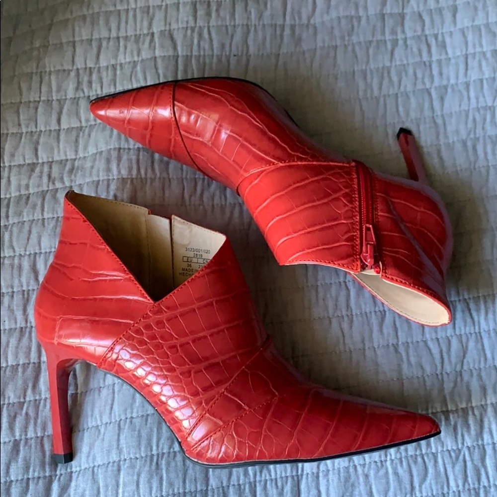 Red Pointy Zara booties